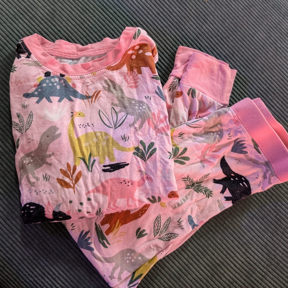 Little Sleepies PJs 2T Pink with Dinsoaurs